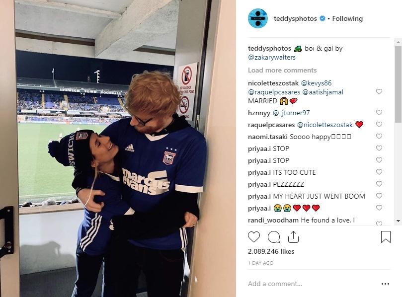 Ed Sheeran chia sẻ ảnh bên bạn gái ảnh 1 Ed Sheeran chia se anh ben ban gai anh 1