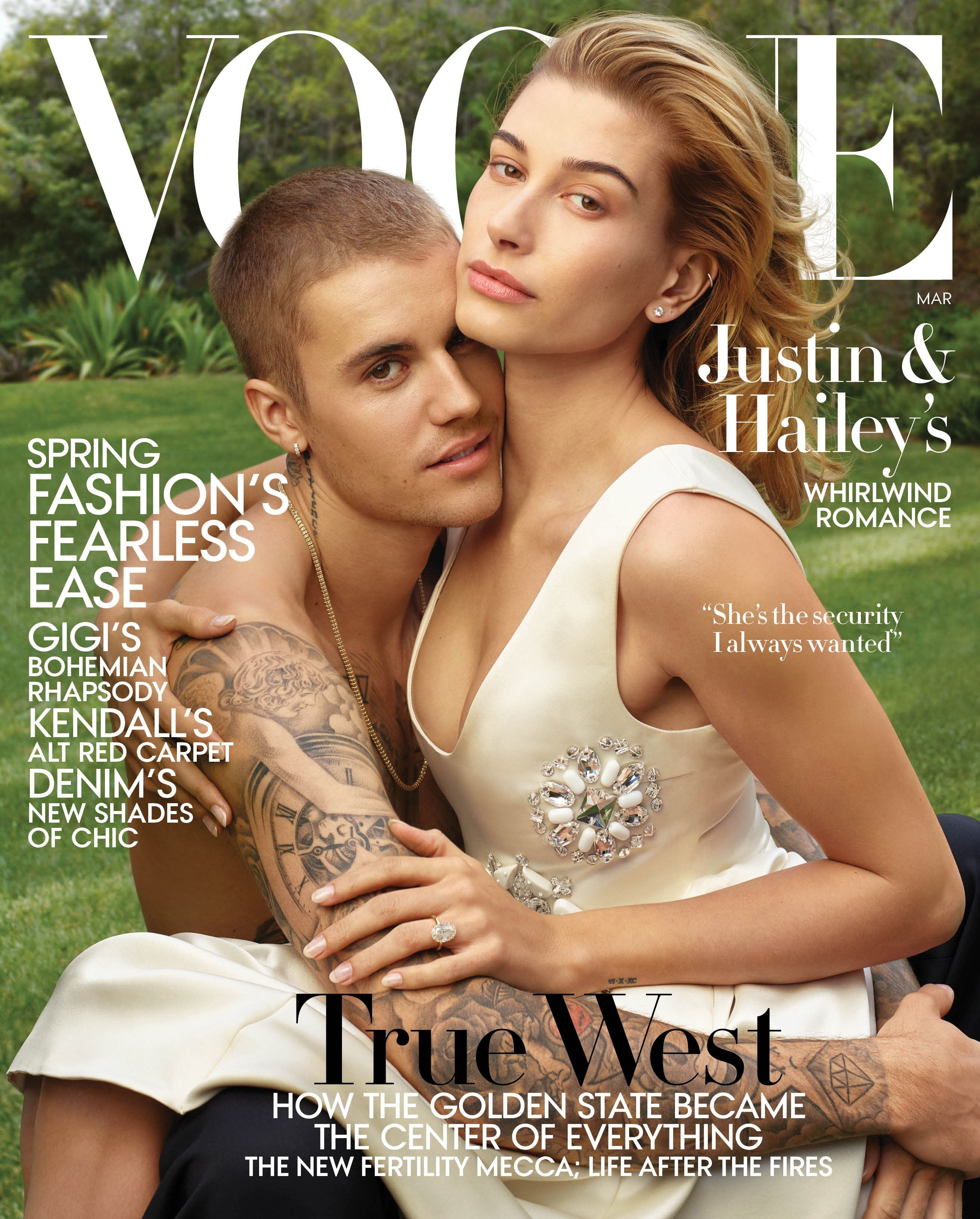 Justin Bieber va Hailey Baldwin tren Vogue anh 1