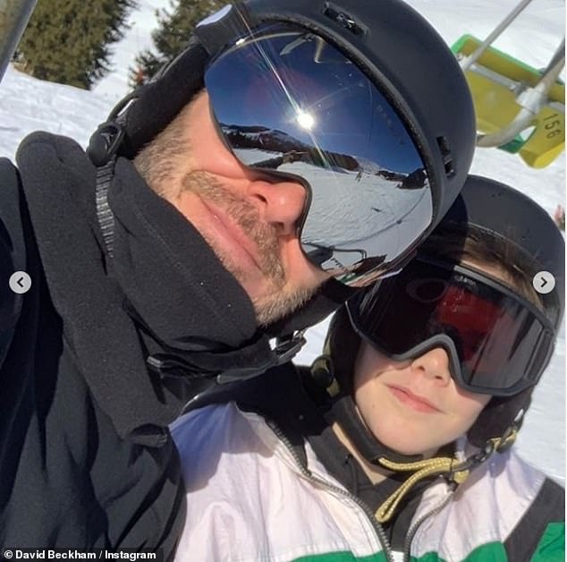 Gia dinh Beckham di truot tuyet anh 5