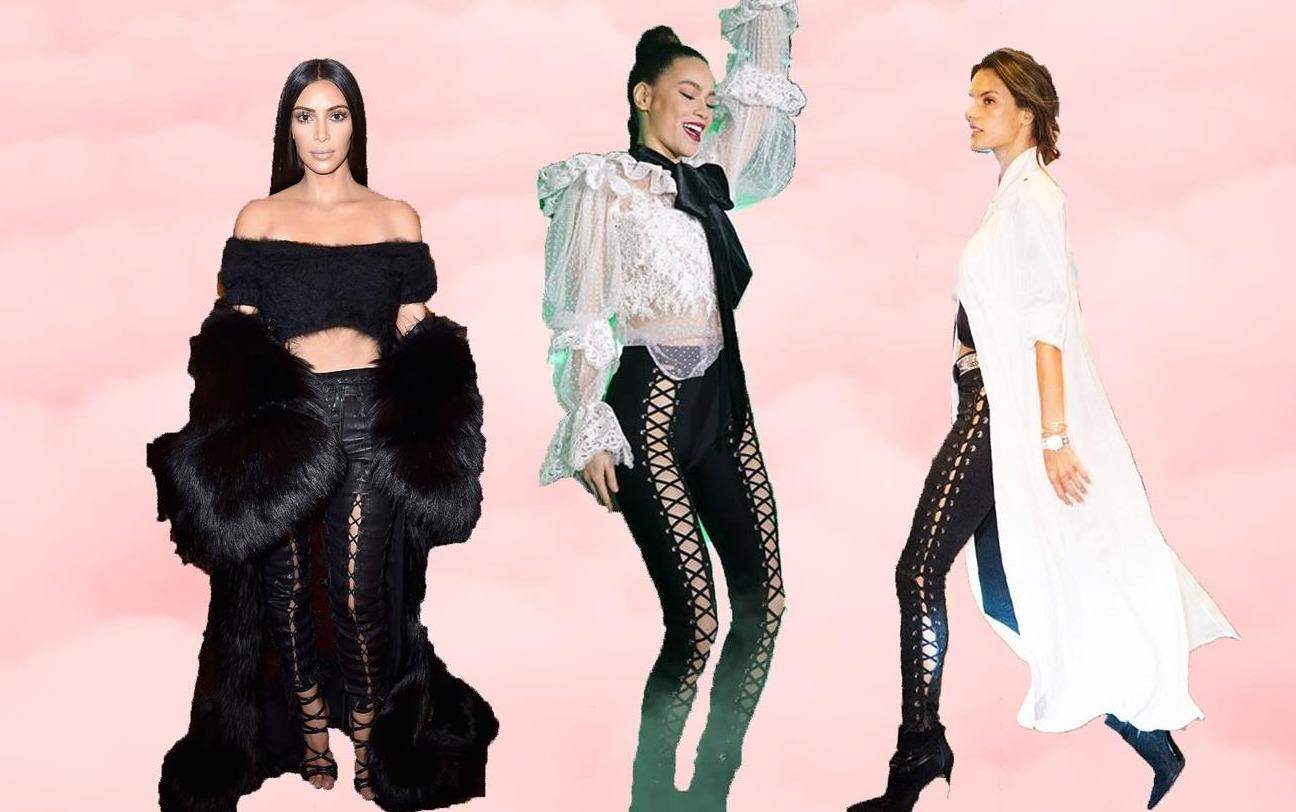 Ha Ho va dan sao the gioi lang xe quan legging dan day ho bao hinh anh