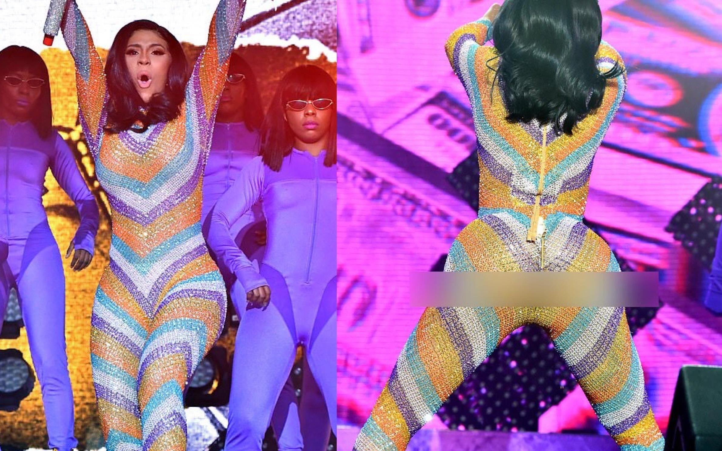 Nhay qua sung, Cardi B bi rach trang phuc, lo vong ba phan cam hinh anh