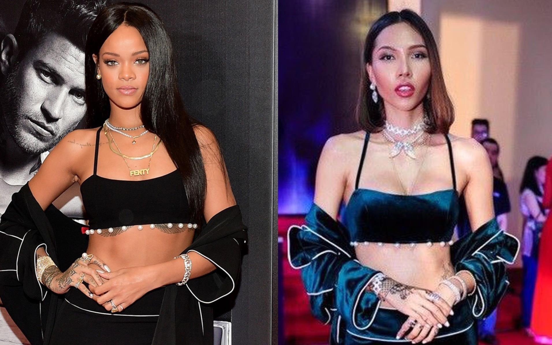 'Ban than' Ky Duyen va loat my nhan hoc hoi phong cach cua Rihanna hinh anh