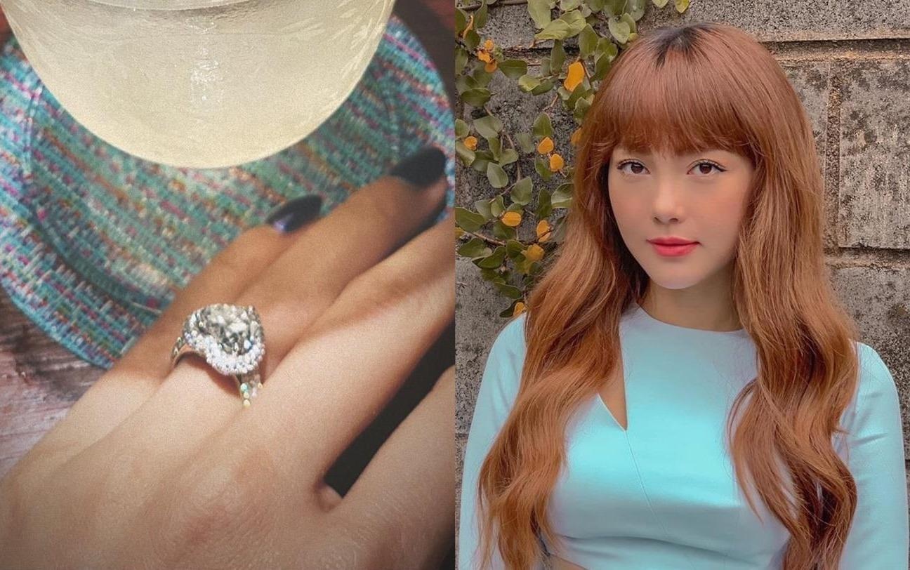 Khoe kheo nhan kim cuong co lon, fan nghi Minh Hang cuoi o tuoi 32 hinh anh