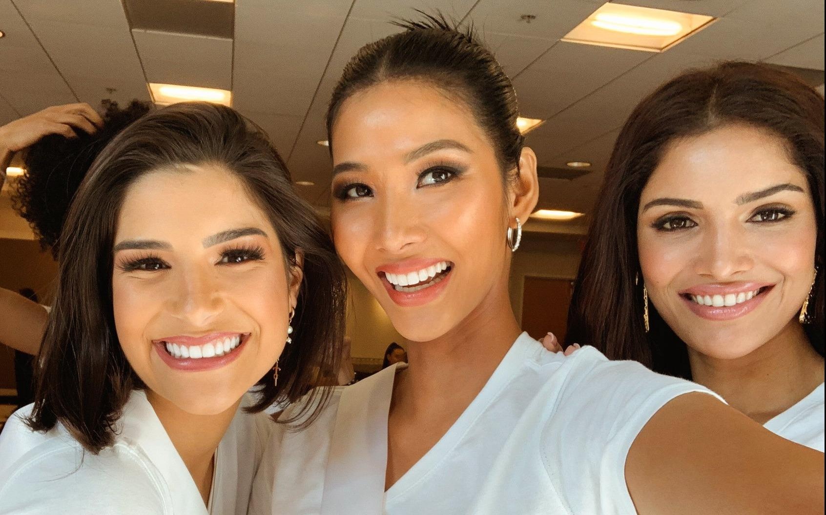 Hoang Thuy tang ca phe, vay ao cho thi sinh Hoa hau Hoan vu 2019 hinh anh