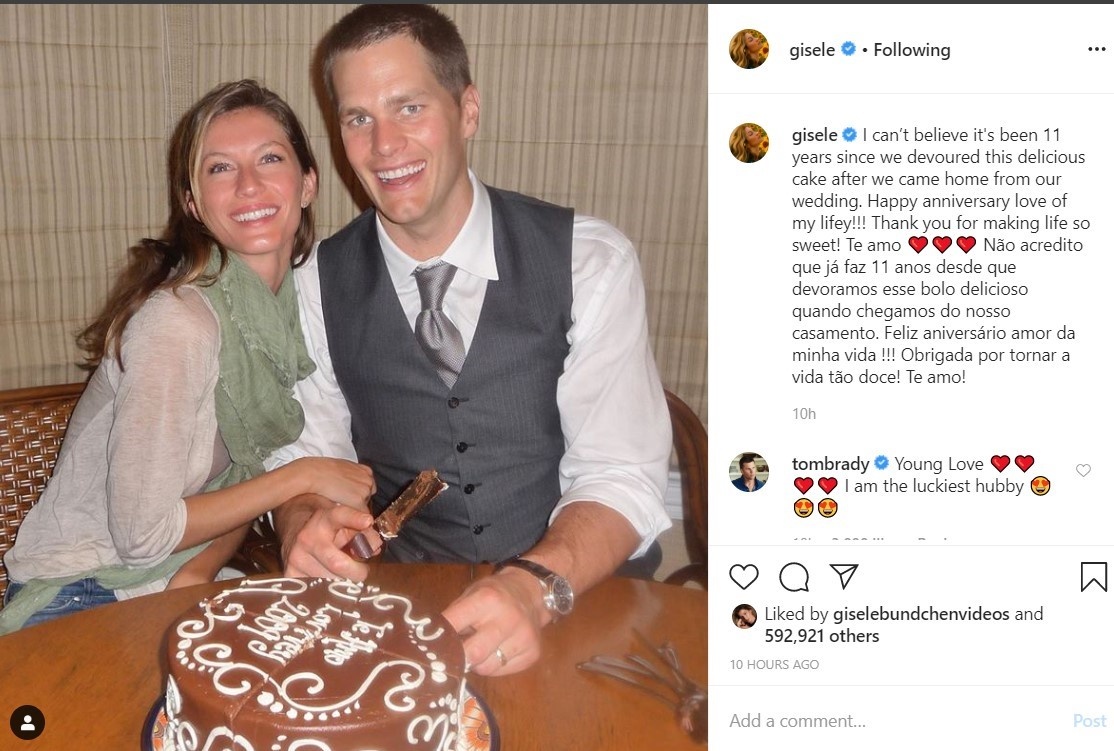 vo chong Gisele Bundchen ky niem 11 nam cuoi anh 1