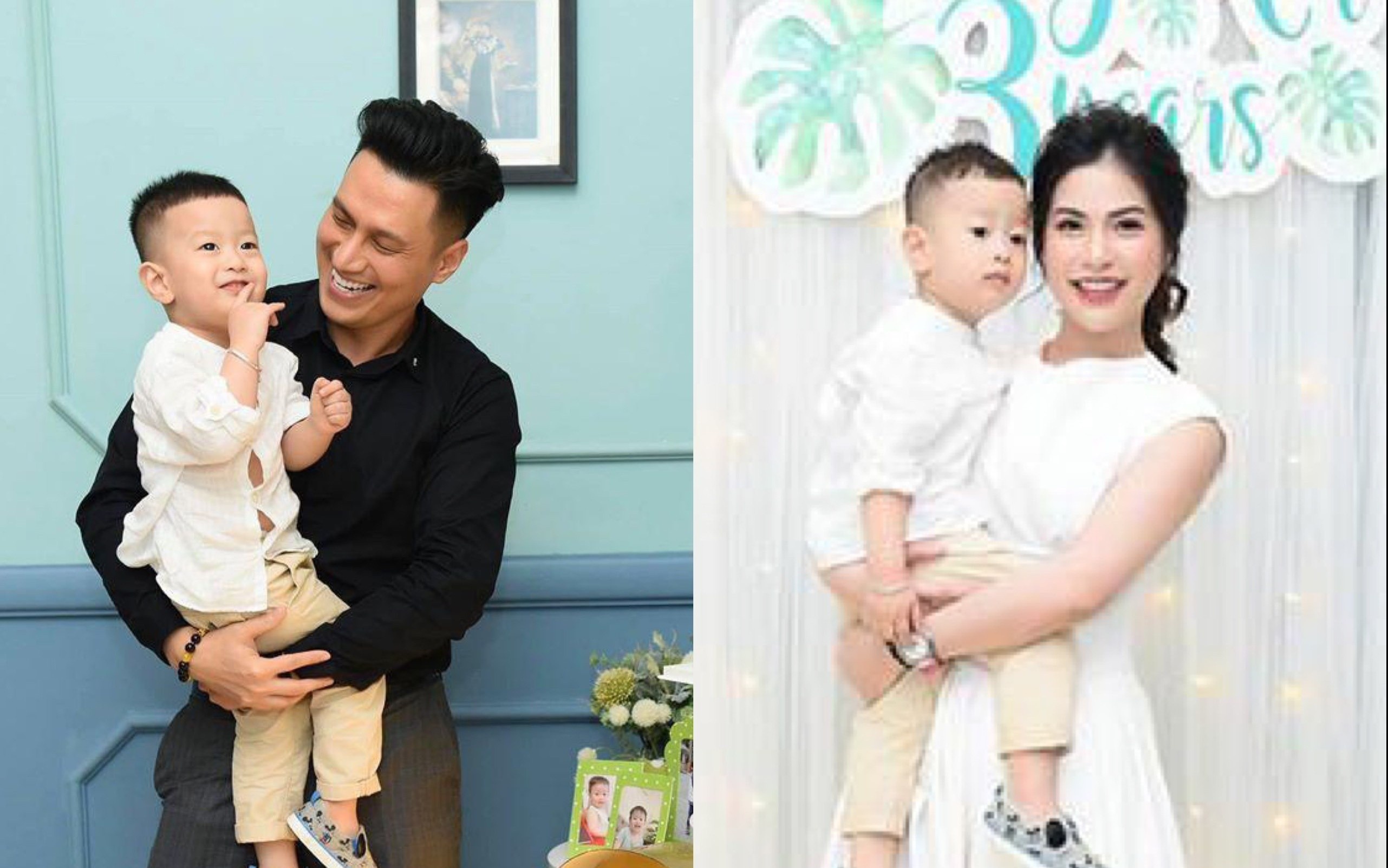 Viet Anh va vo cu to chuc sinh nhat cho con trai hinh anh