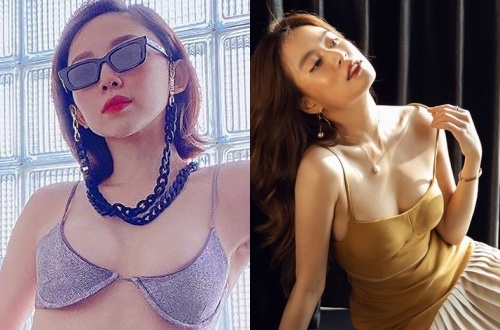 Toc Tien, Hoang Thuy Linh dien goi cam khi o nha hinh anh