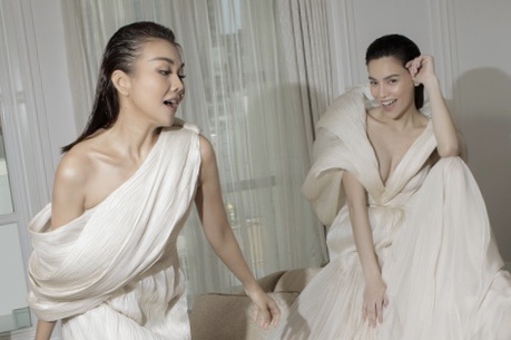 Thanh Hang, Ho Ngoc Ha dien thiet ke cua Cong Tri tren Vogue hinh anh