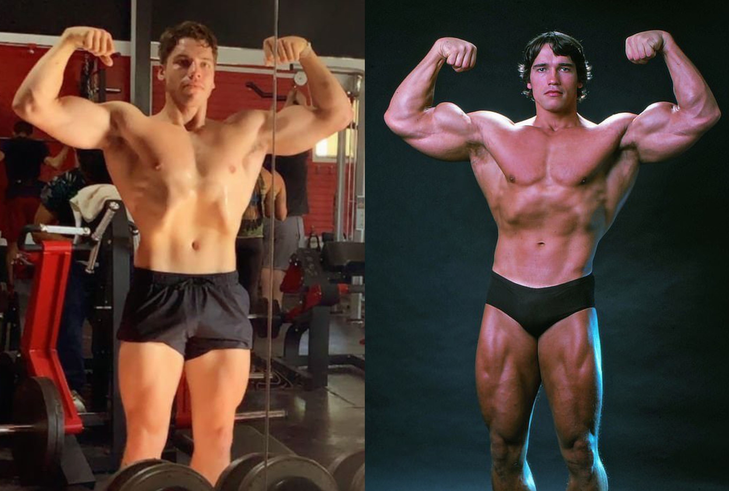 Con trai tai hien hinh anh Arnold Schwarzenegger 53 nam truoc hinh anh