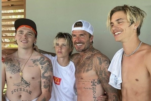Ky nghi cua David Beckham va ba con trai hinh anh