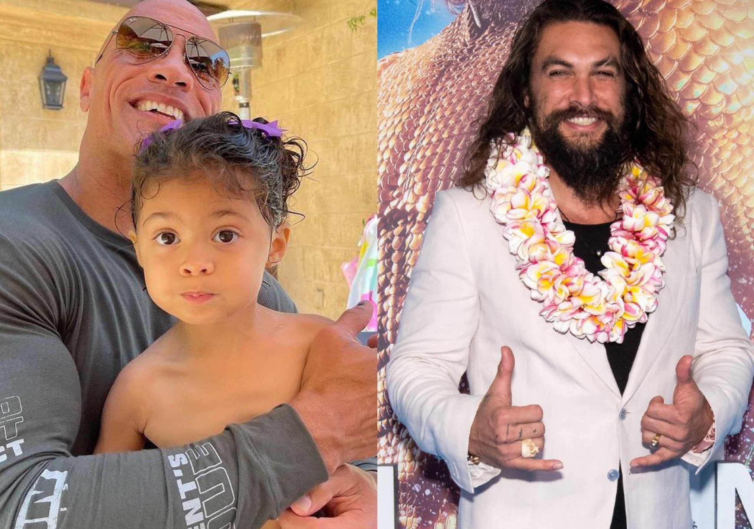Con gai The Rock la fan cua ‘Aquaman’ Jason Momoa hinh anh
