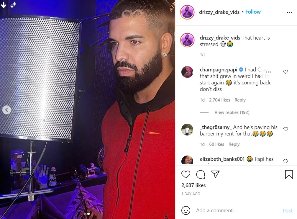 Drake bi rung toc sau khi khoi Covid-19 anh 1