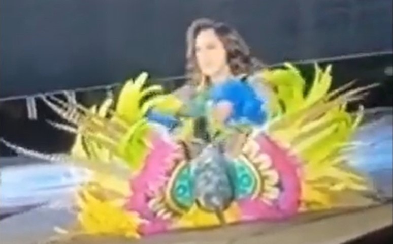Thi sinh hoa hau Mexico bi dien giat trong luc bieu dien hinh anh