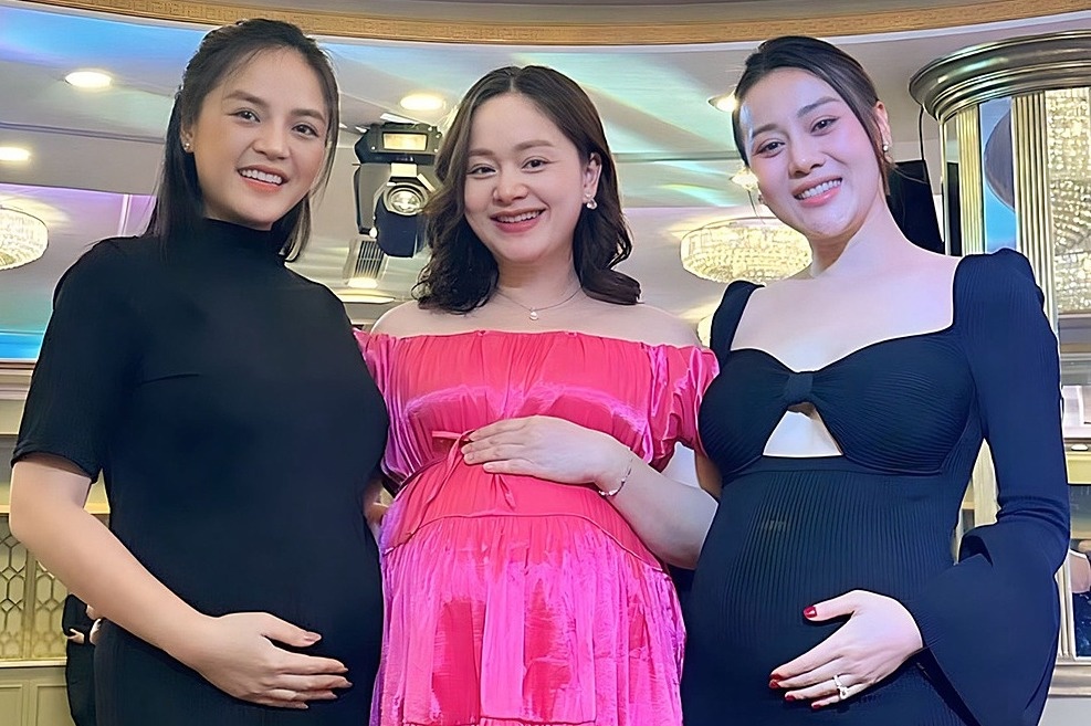 3 ba bau Phuong Oanh, Thu Quynh va Lan Phuong chung khung hinh gay sot hinh anh