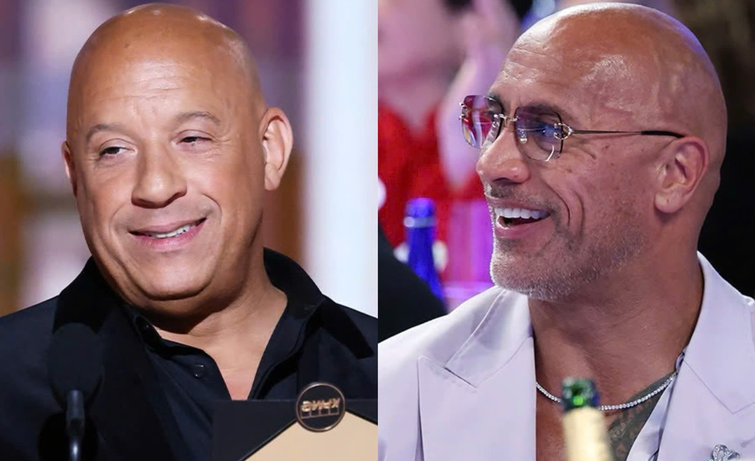 Vin Diesel cham mat The Rock hinh anh