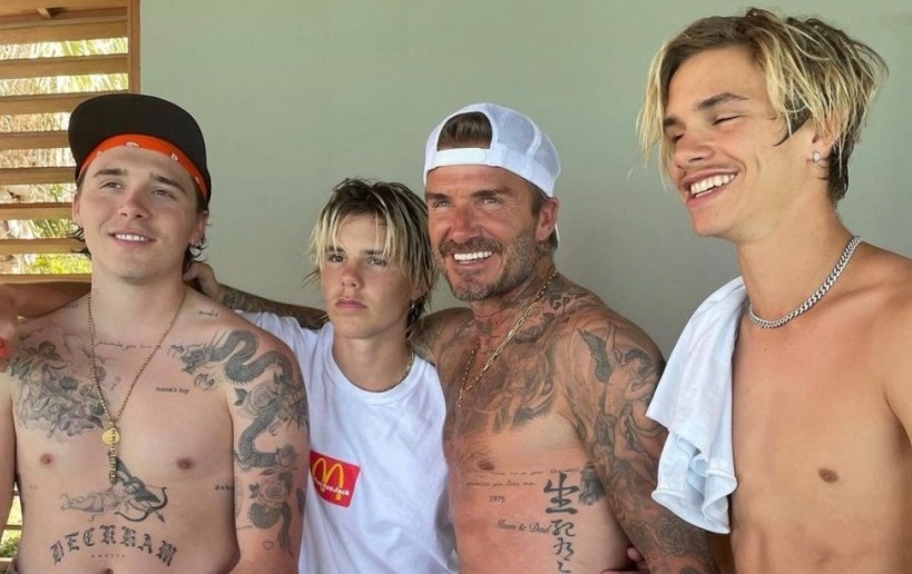 Romeo do mat khi thay anh quang cao noi y cua David Beckham hinh anh