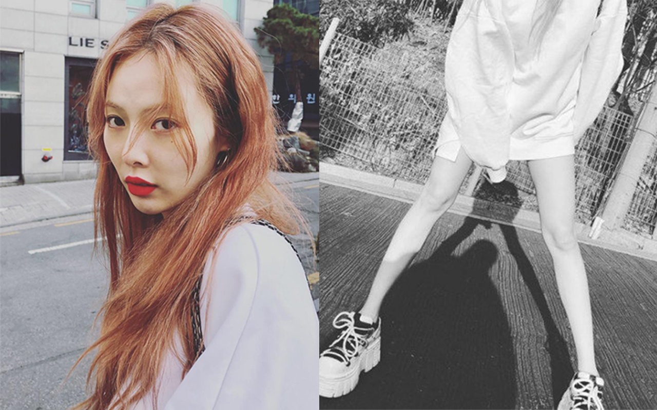 HyunA dang video tap luyen khoe nguoi dep,  dang xinh anh 2