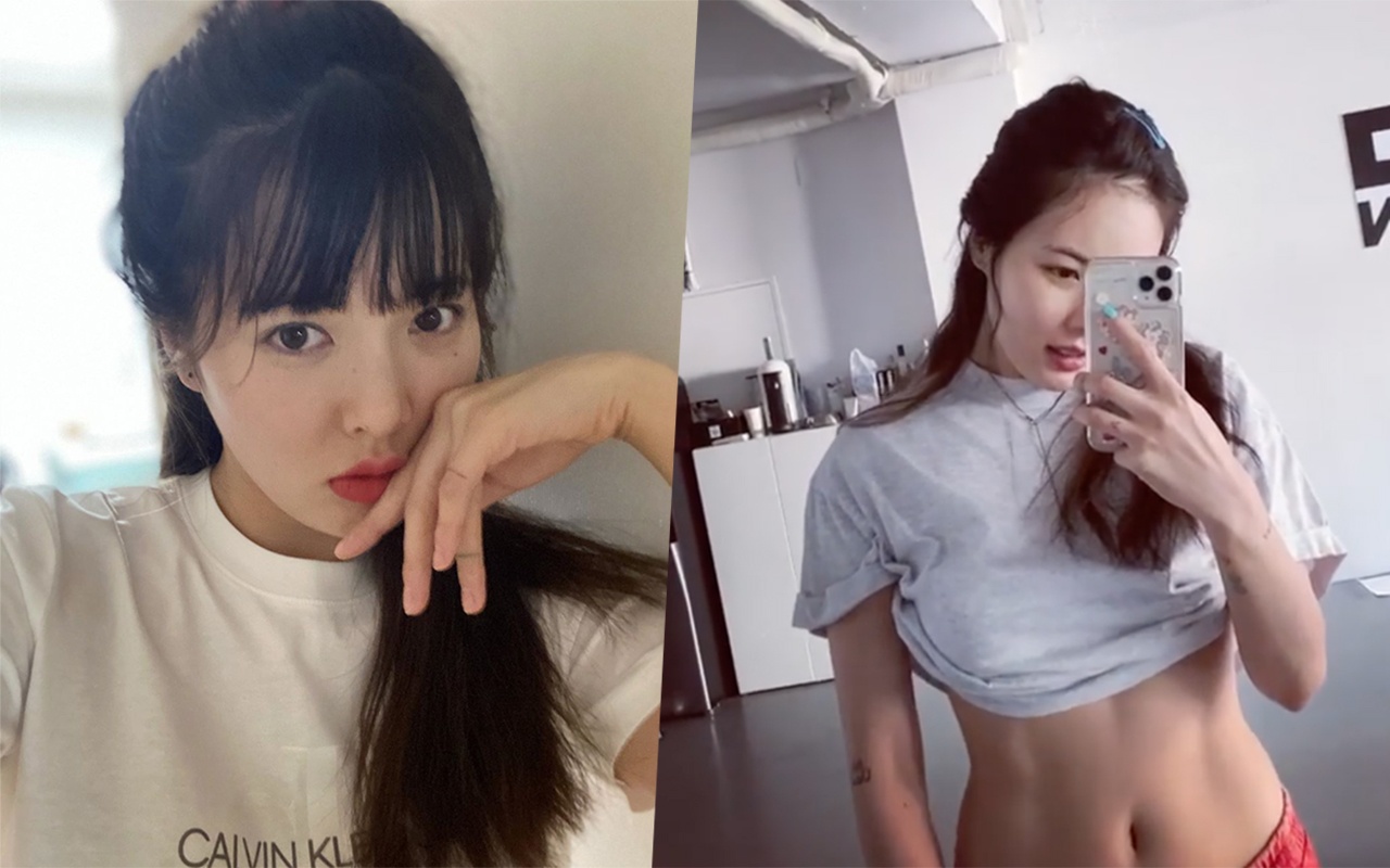 HyunA dang video tap luyen khoe nguoi dep,  dang xinh anh 4