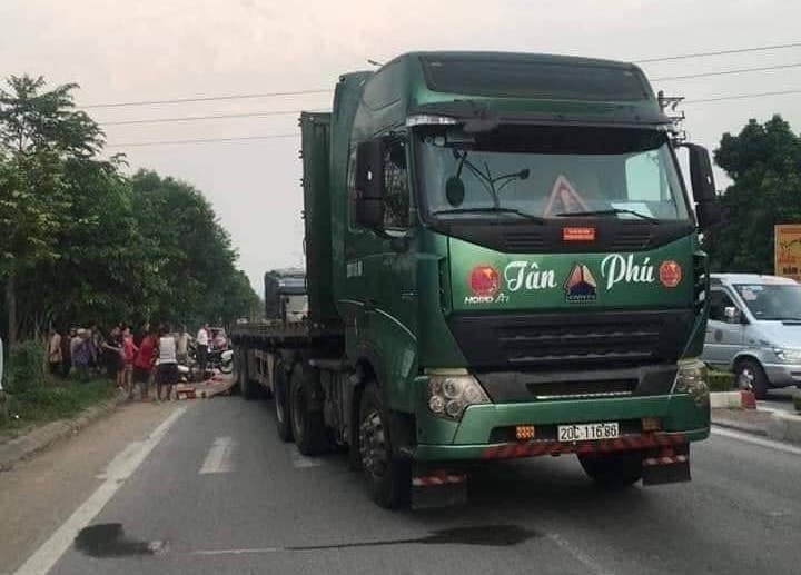 Xe container đâm chết người ở Thái Nguyên ảnh 1 Xe container dam chet nguoi o Thai Nguyen anh 1