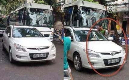 Trung uy cong an bi kiem diem vi do xe gay un tac pho co hinh anh