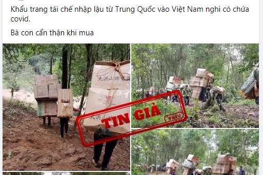 'Khau trang Trung Quoc chua Covid-19 tuon vao Viet Nam' la tin gia hinh anh