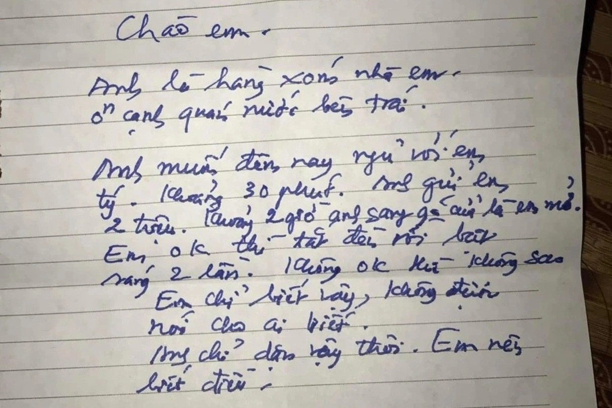 Giam dinh chu viet trong buc thu xin 'ngu cung' co gai hang xom hinh anh