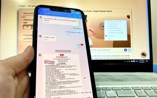Mot phu nu bi lua gan 2,5 ty dong khi vay tien qua mang hinh anh