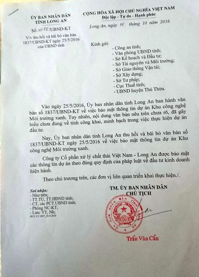 Bỏ văn bản ‘bảo mật thông tin’ cho dự án rác trăm triệu đô ảnh 1 Bo van ban ‘bao mat thong tin’ cho du an rac tram trieu do anh 1