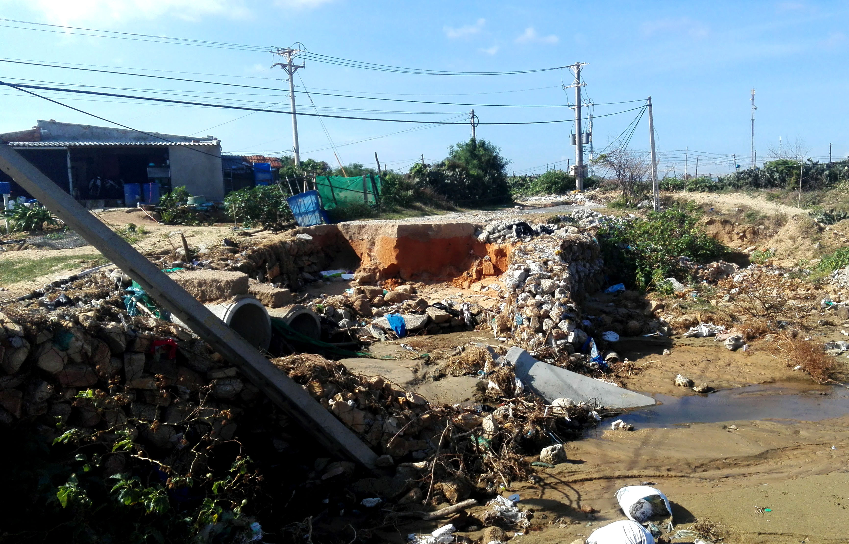 Hon 200 ho dan Ninh Thuan kho so vi mat duong sau lu hinh anh