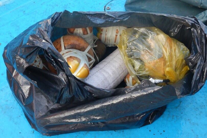 Mang 2,1 kg thuoc no di danh ca tren bien Vinh Tan hinh anh