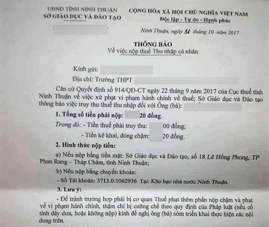 giáo viên bị truy thu thuế thu nhập ảnh 2 giao vien bi truy thu thue thu nhap anh 2