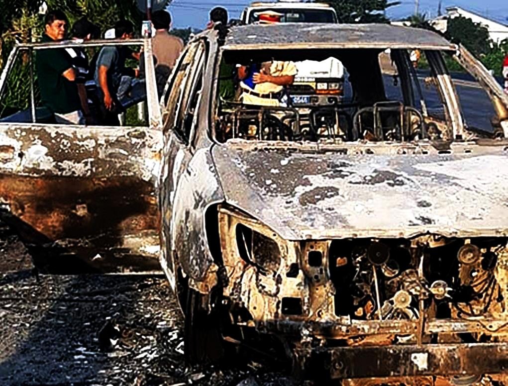 Xe Innova chay rui gan tram BOT tren quoc lo 1 hinh anh