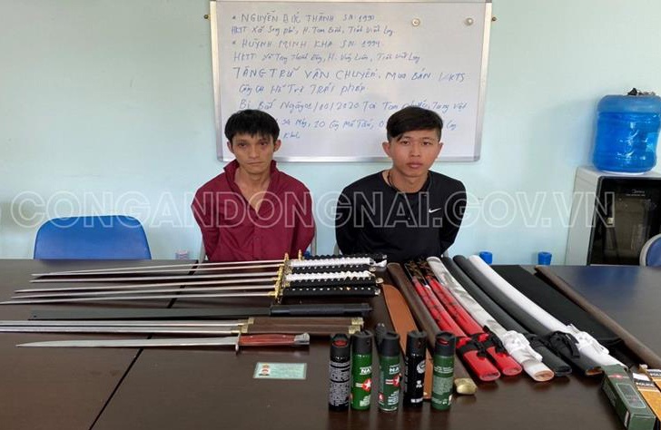 hai thanh nien mang vu khi di ban anh 1