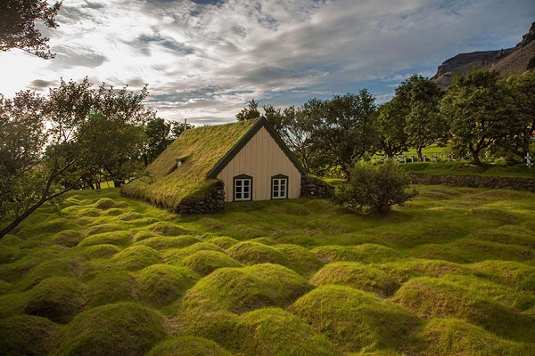 4. Nhà nằm trong thung lũng Hofskirkja, Iceland