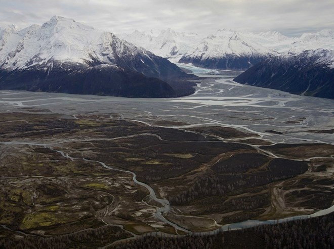 Vườn Quốc gia Tatshenshini-Alsek được chụp khi máy bay bay qua phía tây bắc British Columbia.