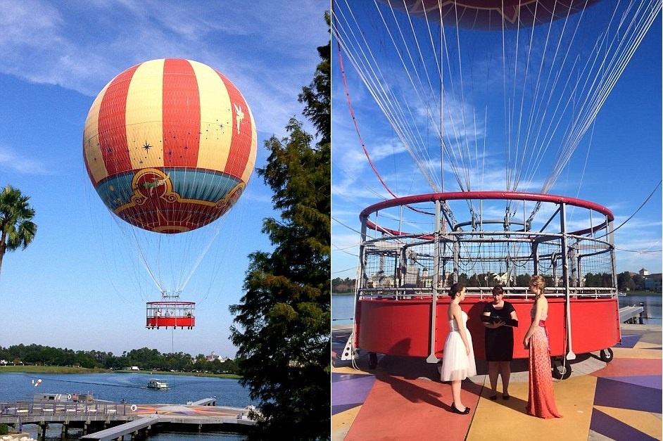 Khí cầu Disney, Florida, Mỹ: Những người hâm mộ phim hoạt hình có thể tiến hành hôn lễ trên một khinh khí cầu ở công viên Walt Disney World tại Florida.  Với gói dịch vụ <abbr class=