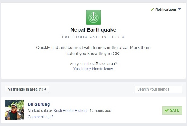 Ung dung Facebook bao an toan sau dong dat o Nepal hinh anh
