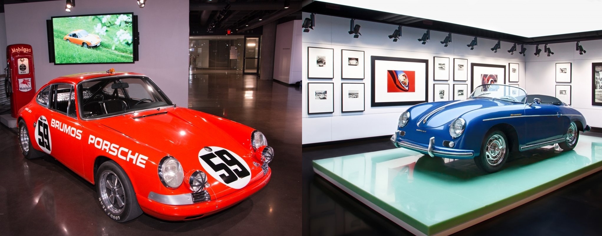 như chiếc Brumos Racing Porsche (bên trái) hay chiếc Porsche 356 Speedster (bên phải) chẳng hạn.