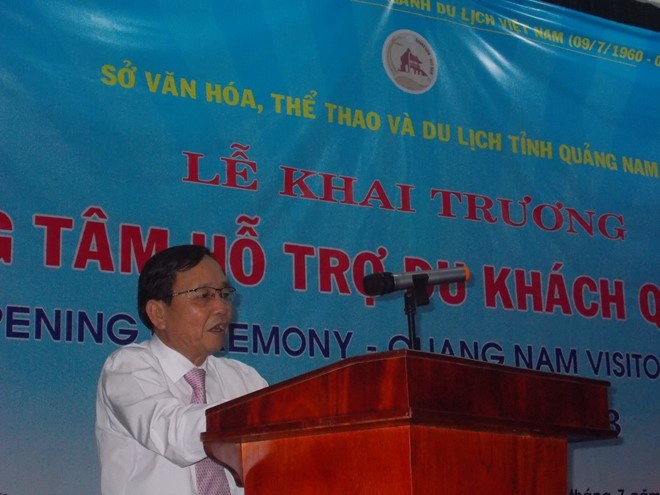 Lễ khai trương trung tâm hỗ trợ du khách tại Quảng Nam.