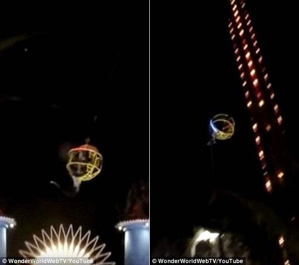 Dây cáp đứt khiến lồng dây văng đập vào cột chống.