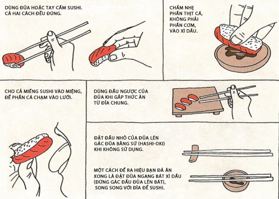 Lam gi de tranh bi xau ho khi an sushi? hinh anh