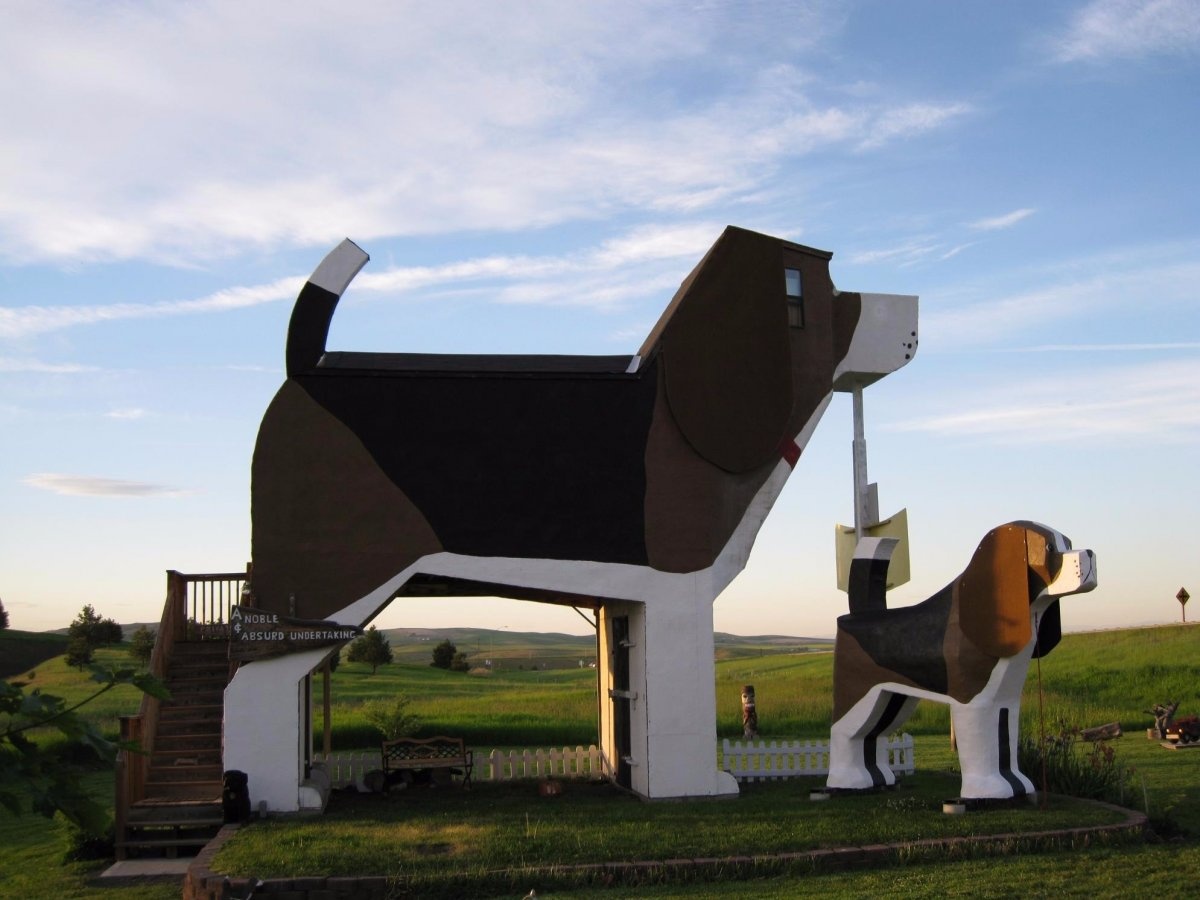 Dog Bark Park (Mỹ): Một cặp đôi nghệ sĩ đã xây dựng khách sạn đặc biệt này ở Cottonwood, Idaho, lấy cảm hứng từ những chú chó gỗ họ tạc cho một chương trình truyền hình. Nơi nghỉ đêm ấm cúng này được trang trí bằng các tượng chó, đủ chỗ cho 4 người.