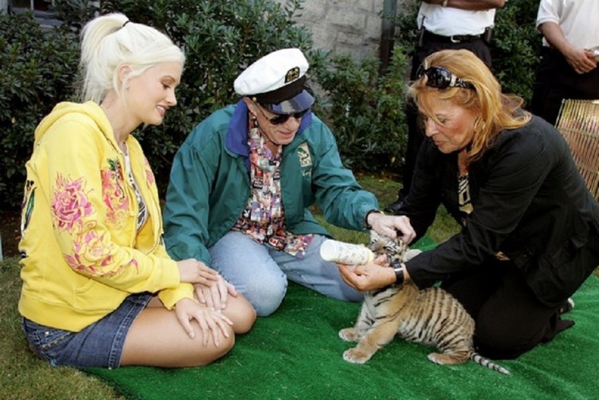 Sở thú tại gia: Đây cũng là một trong số ít những nhà riêng được phép nuôi các động vật hoang dã. Hefner sở hữu các loài thú quý hiếm như hổ, khỉ, và đặc biệt là nhiều loại chim lộng lẫy, gồm công, toucan, hồng hạc, chim thiên đường...