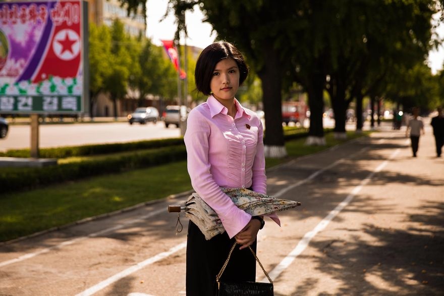 Nữ sinh đại học ở Pyongyang.