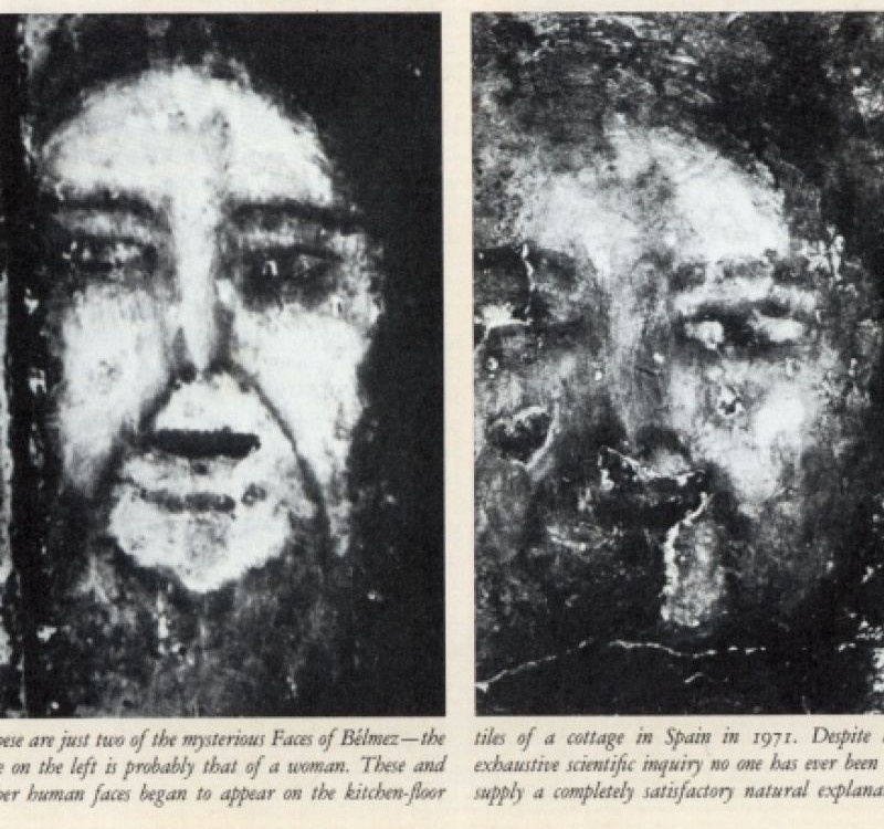 4. Nhà Belmez (Jaen, Tây Ban Nha): Ngôi nhà này trước đây thuộc về Maria Gomez Pereira. Bên ngoài có vẻ bình thường, ngôi nhà là nơi diễn ra một bí ẩn chưa có lời giải từ năm 1971. Pereira nhận thấy một hình lạ xuất hiện trên sàn bếp nhà mình. Khi quan sát kỹ hơn, cô nhận ra hình dạng này giống một khuôn 3D của mặt người, như thể một xác chết trồi lên từ nền bê tông. Các hàng xóm của cô dùng rìu bổ xuống nền bếp và phát hiện ra vô số mặt người tương tự ở dưới lớp bê tông phía trên. Các nhà khoa học đã chứng minh được rằng các khuôn mặt này không phải do sơn lên, nhưng vẫn chưa lý giải được tại sao chúng xuất hiện. Điều đáng chú ý là nhà của Maria được xây trên một khu nghĩa địa có từ những năm 1830.