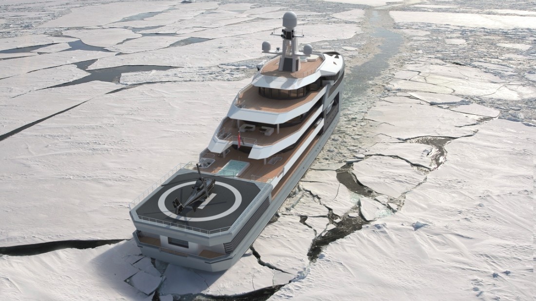 Các tàu phá băng không còn xa lạ, nhưng việc một du thuyền sang trọng có khả năng này là “vô tiền khoáng hậu”. SeaXplorer có thân tàu dạng lưỡi búa, đủ khả năng để xuyên qua lớp băng dày tới 1 m.