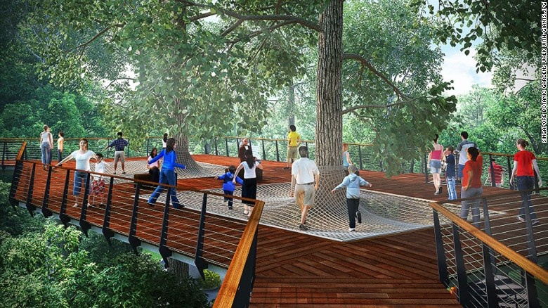 Năm 2016, du khách tới đây sẽ được trải nghiệm lối đi trên cao giữa những cây nhân tạo cao 60 m.