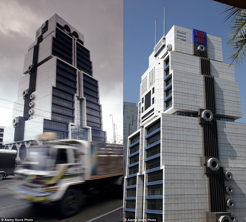 Tòa nhà Robot, Bangkok, Thái Lan: Trụ sở của ngân hàng United Overseas khiến nhiều người phải ngoái nhìn và thu hút nhiều du khách tham quan.