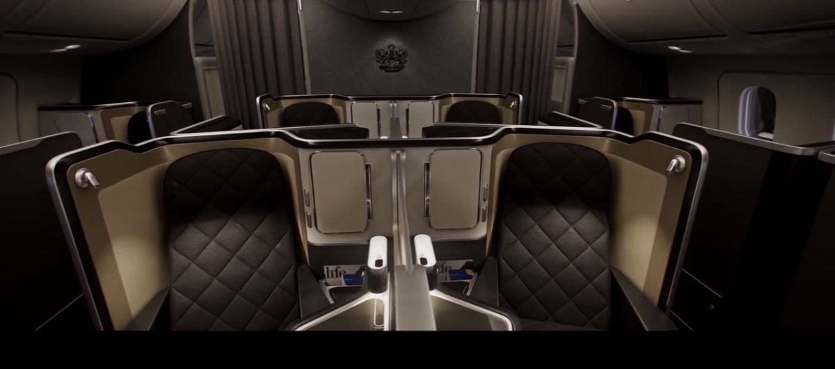 9. British Airway: Khoang hạng nhất trên chiếc 787-9 Dreamliner có màn hình 23 inch với bộ điều khiển cảm ứng trên tay ghế.