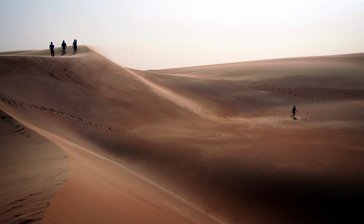 Du khách chiêm ngưỡng những đụn cát lộng lẫy ở sa mạc của Mauritania. Ảnh: Emmanuel Braun/Reuters.